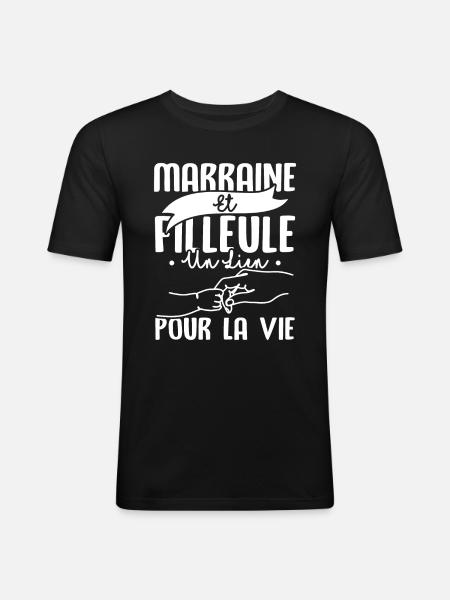 Marraine et filleule - T-shirt près du corps Homme - noir