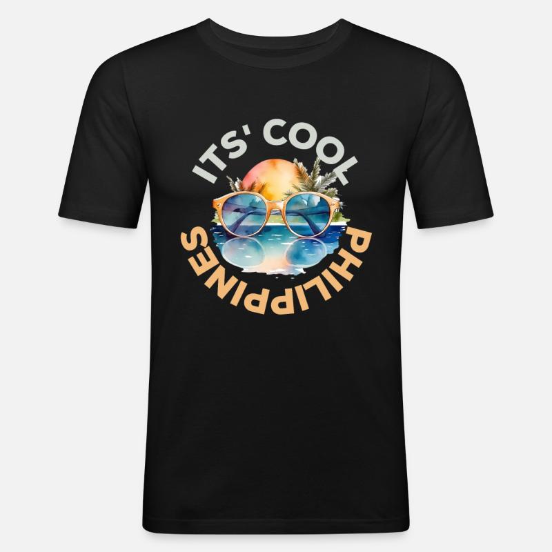 C’est cool - Philippines - T-shirt près du corps Homme - noir
