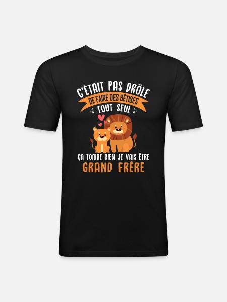 Ich werde Big Brother - Männer Slim Fit T-Shirt - Schwarz