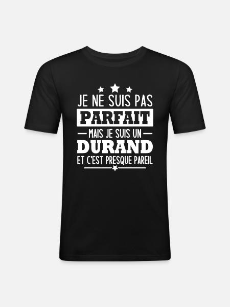 Je suis un durand - T-shirt près du corps Homme - noir
