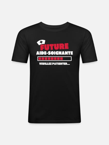 Future aide soignante - T-shirt près du corps Homme - noir