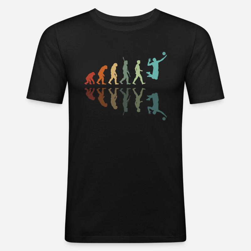 Volleyball Evolution - Männer Slim Fit T-Shirt - Schwarz