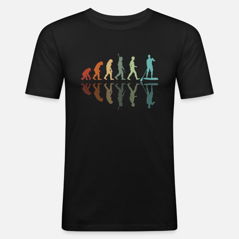Paddleboard Evolution - Men's Slim Fit T-Shirt - black