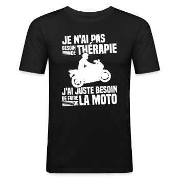 Besoin de faire de la moto cadeau motard - T-shirt près du corps Homme - noir - Devant - Nik (191cm)