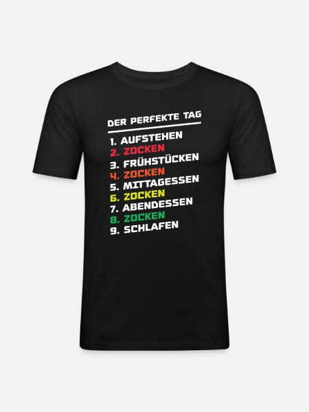 The Perfect Day Gaming - Men's Slim Fit T-Shirt - black