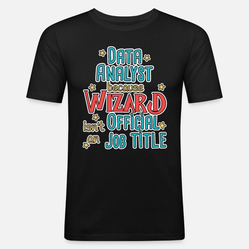 Data Analyst Wizard - Männer Slim Fit T-Shirt - Schwarz