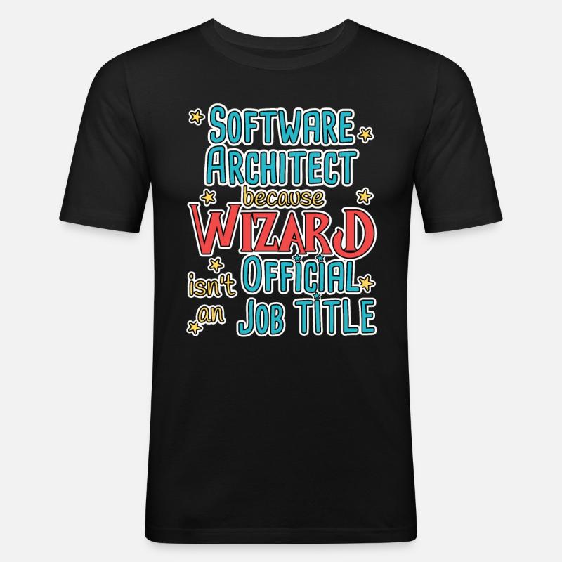 Software Architect Wizard Software Architecture - Men's Slim Fit T-Shirt - black