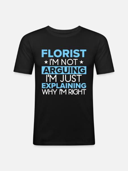 Fleuriste Fleurs Fleurs Fleuriste - T-shirt près du corps Homme - noir