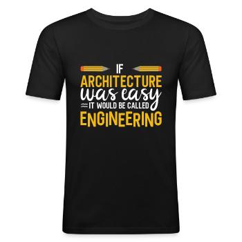 Architecte Cadeau Profession Architecture Emploi Architecte - T-shirt près du corps Homme - noir - Devant - Nik (191cm)