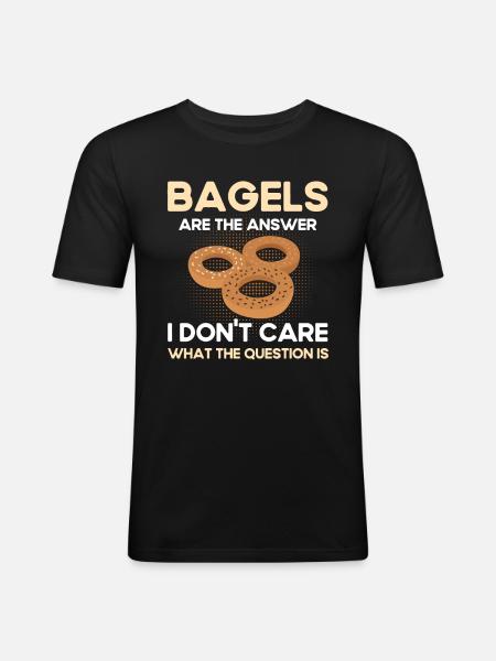 Bagel Food Gift Bagel - Men's Slim Fit T-Shirt - black