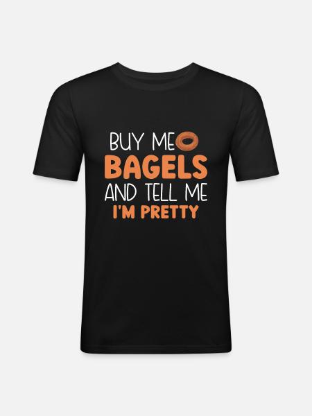 Bagel Food Gift Bagel - Men's Slim Fit T-Shirt - black