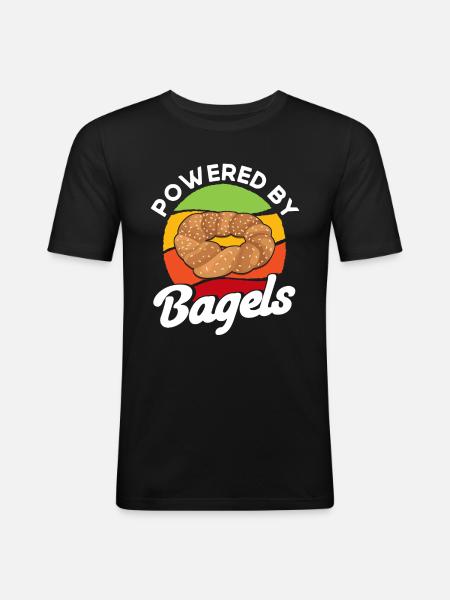 Bagel Food Gift Bagel - Men's Slim Fit T-Shirt - black