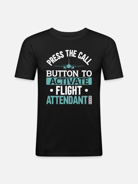 Flight Attendant Stewardess Cabin Crew - Men's Slim Fit T-Shirt - black
