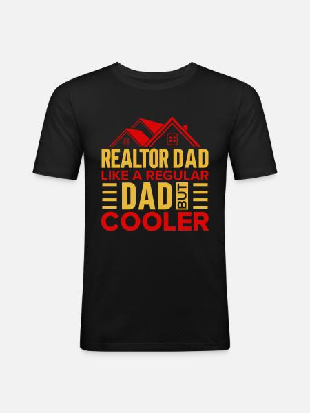 EjendomsmæglerMægler Erhverv Fast ejendom - Herre Slim Fit T-Shirt - sort