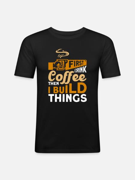 Carpenter Gift Saying Woodworking - Men's Slim Fit T-Shirt - black
