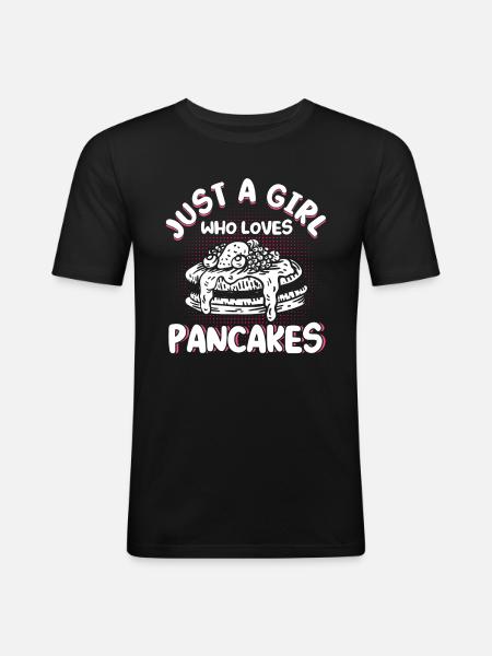 Pancake Lover Gift Pancake Saying - Men's Slim Fit T-Shirt - black