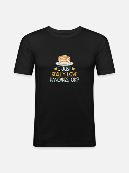 Pancake Lover Gift Pancake Saying - Men's Slim Fit T-Shirt - black