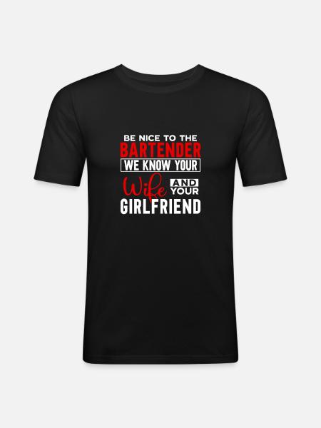 Bartender Gift Mixologist Saying Bar - Men's Slim Fit T-Shirt - black