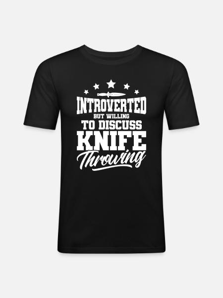 Messerwurfscheibe Geschenk Messerwerfer - Männer Slim Fit T-Shirt - Schwarz