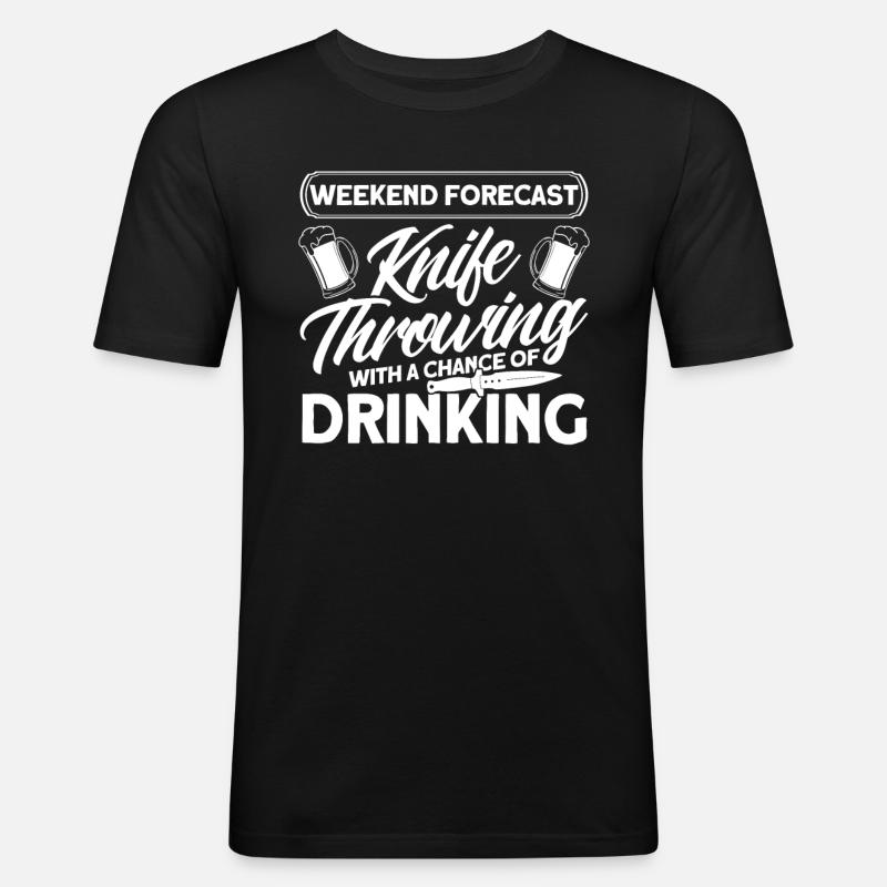 Messerwurfscheibe Geschenk Messerwerfer - Männer Slim Fit T-Shirt - Schwarz
