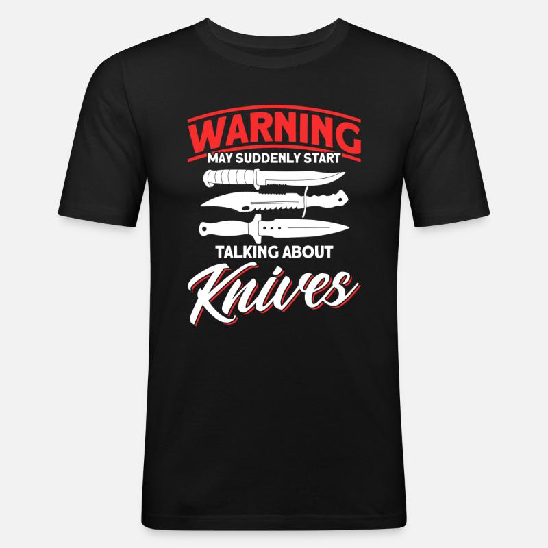 Messerwurfscheibe Geschenk Messerwerfer - Männer Slim Fit T-Shirt - Schwarz