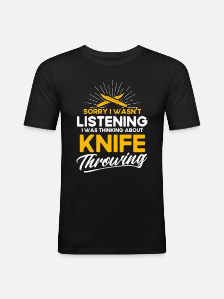 Messerwurfscheibe Geschenk Messerwerfer - Männer Slim Fit T-Shirt - Schwarz