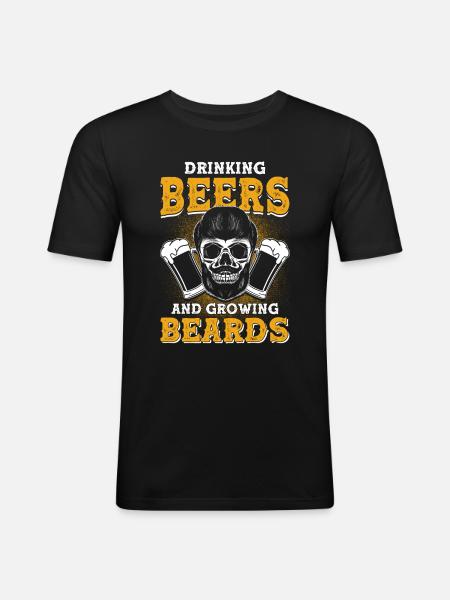 Bärte Spruch Lustiges Bartgeschenk Bart - Männer Slim Fit T-Shirt - Schwarz