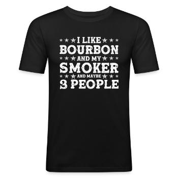 Bbq Grill Meat Lovers Grill Party Food Bbq - Men's Slim Fit T-Shirt - black - Front - Nik (191cm)