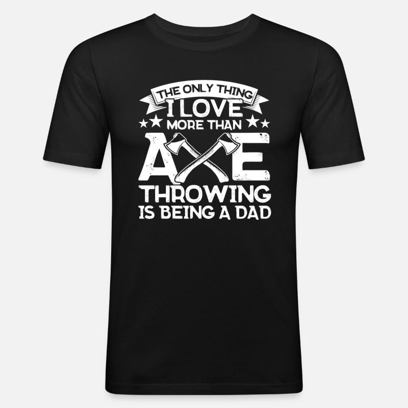 Axe Thrower Axe Throw Father Papa Axe Gift - Men's Slim Fit T-Shirt - black