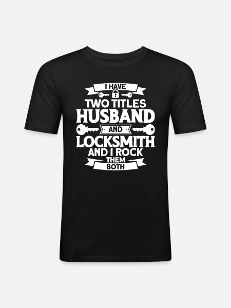 Locksmith Lock Picking Employee Locksmith - Men's Slim Fit T-Shirt - black
