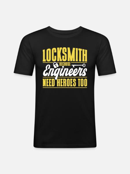 Locksmith Lock Picking Employee Locksmith - Men's Slim Fit T-Shirt - black