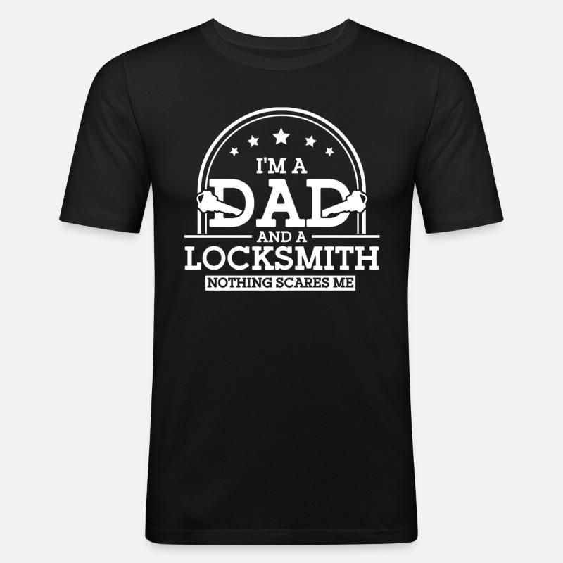 Locksmith Lock Picking Employee Locksmith - Men's Slim Fit T-Shirt - black