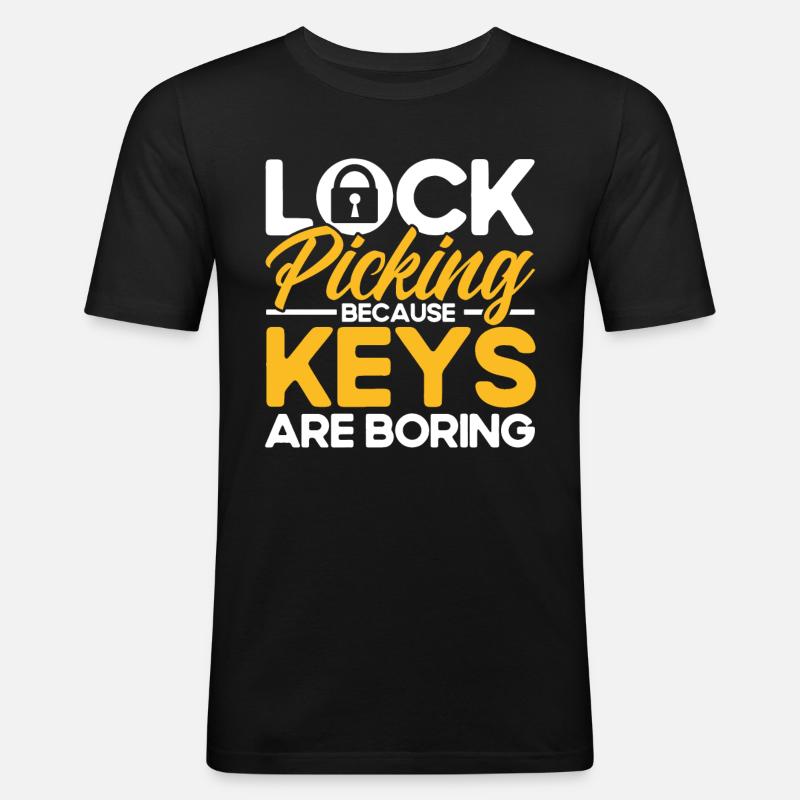 Locksmith Lock Picking Employee Locksmith - Men's Slim Fit T-Shirt - black