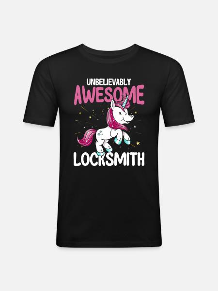 Locksmith Lock Picking Employee Locksmith - Men's Slim Fit T-Shirt - black