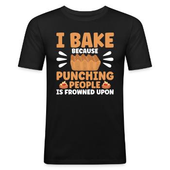 Bread Baking Gift Bakery Quote Baker - Men's Slim Fit T-Shirt - black - Front - Nik (191cm)