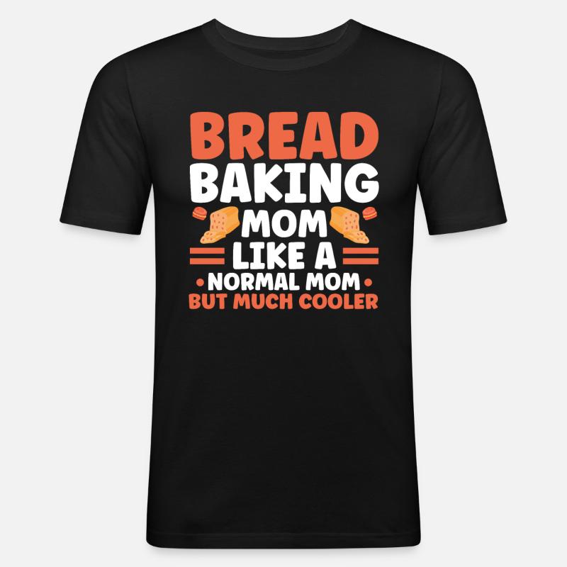 Brotbacken Geschenk Bäckerei Zitat Bäcker - Männer Slim Fit T-Shirt - Schwarz