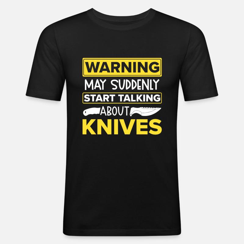 Messerwurfscheibe Geschenk Messerwerfer - Männer Slim Fit T-Shirt - Schwarz