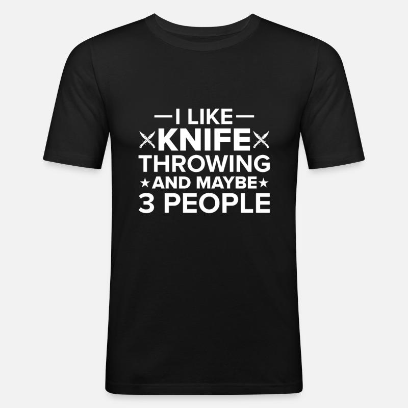 Messerwurfscheibe Geschenk Messerwerfer - Männer Slim Fit T-Shirt - Schwarz