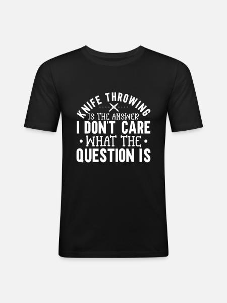 Messerwurfscheibe Geschenk Messerwerfer - Männer Slim Fit T-Shirt - Schwarz