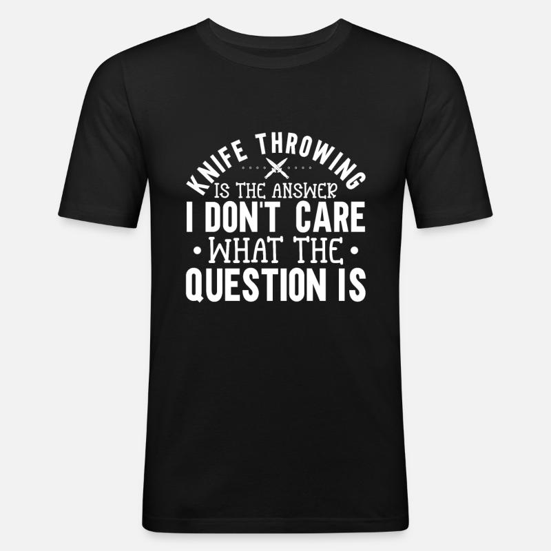 Messerwurfscheibe Geschenk Messerwerfer - Männer Slim Fit T-Shirt - Schwarz
