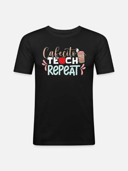 Bilingual Spanish Teacher - Men's Slim Fit T-Shirt - black