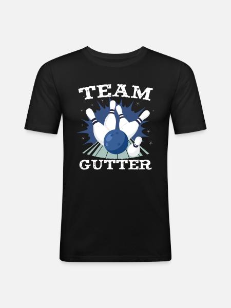 Team Gutter | Funny Bowling - Men's Slim Fit T-Shirt - black