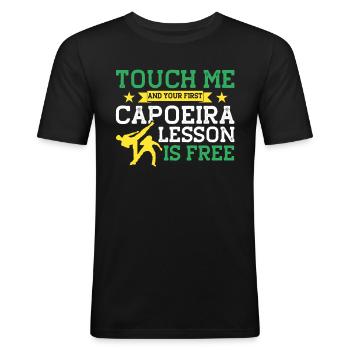 Capoeira Gift Brazil Martial Arts Capoeira - Men's Slim Fit T-Shirt - black - Front - Nik (191cm)