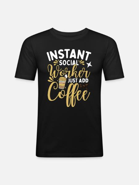 Social Worker Coffee - Men's Slim Fit T-Shirt - black