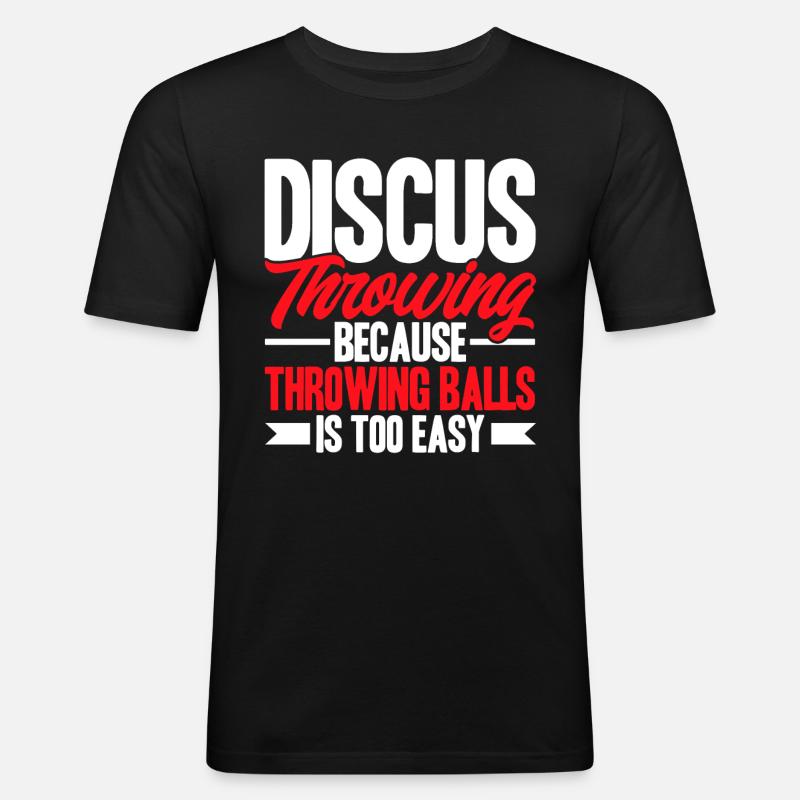 Diskuswerfen Diskuswerfer Geschenk - Männer Slim Fit T-Shirt - Schwarz