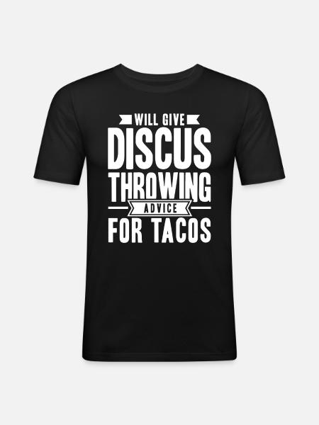 Diskuswerfen Diskuswerfer Geschenk - Männer Slim Fit T-Shirt - Schwarz