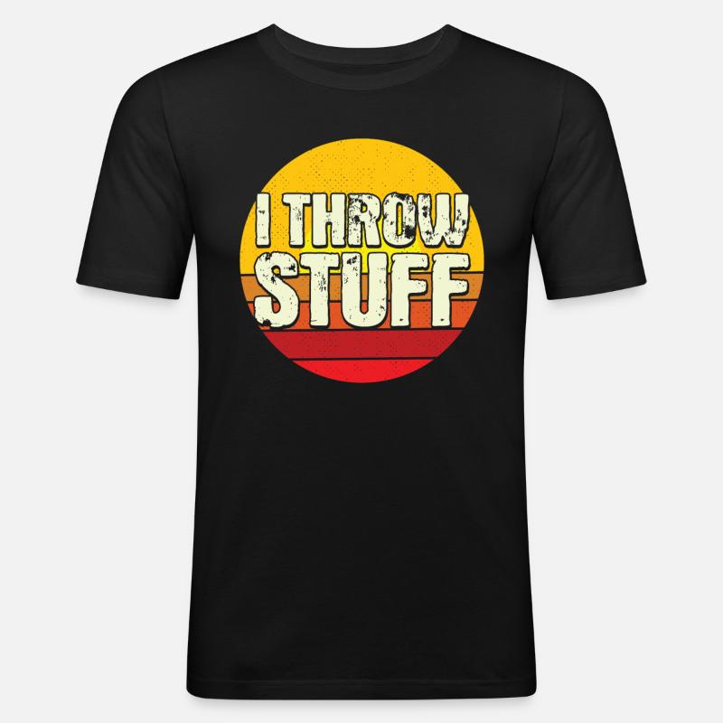 Diskuswerfen Diskuswerfer Geschenk - Männer Slim Fit T-Shirt - Schwarz