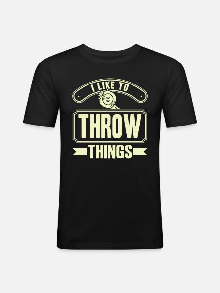 Diskuswerfen Diskuswerfer Geschenk - Männer Slim Fit T-Shirt - Schwarz