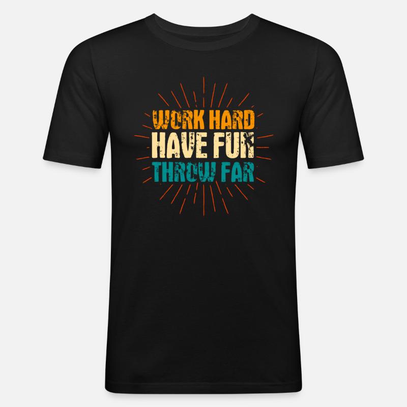 Discus Throw Discus Thrower Cadeau - T-shirt près du corps Homme - noir