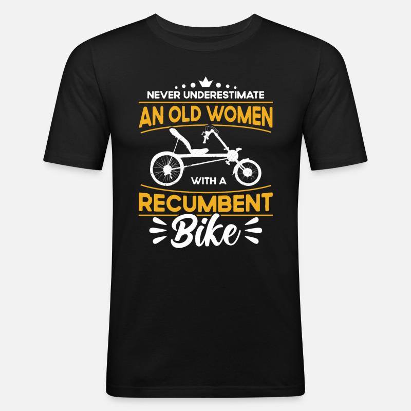 Liegerad Liegeradfahrer Radfahrer - Männer Slim Fit T-Shirt - Schwarz